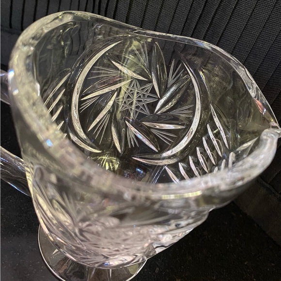 Sugar Creamer Set with Tray - Crystal Clear Industries/Poland -Hand Cut Crystal - Picture 9 of 11